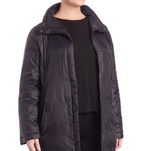 Eileen Fisher Down Puffer Zip Quilted Jacket Coat